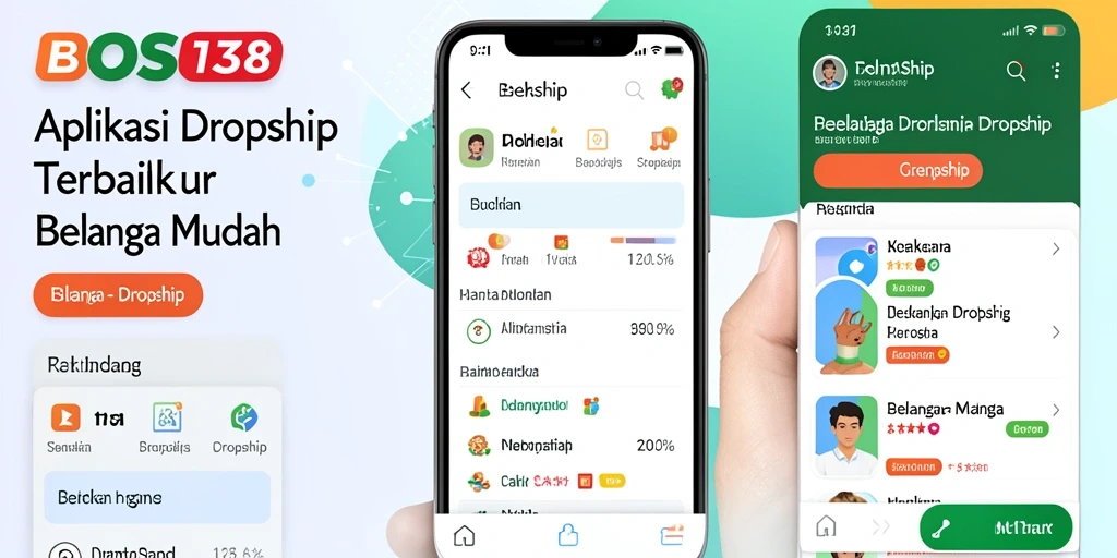 Antarmuka aplikasi BOS138 yang user-friendly untuk dropshipping.