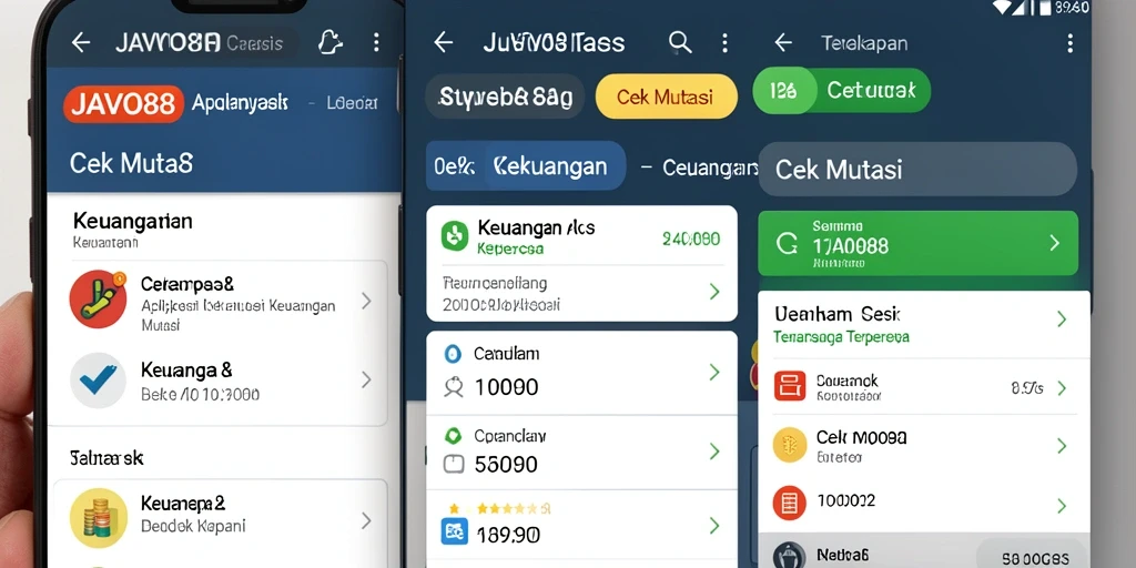 Antarmuka aplikasi Cek Mutasi JAVO88 yang intuitif dan informatif.