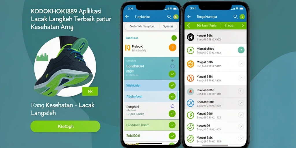 Tampilan antarmuka pengguna KODOKHOKI889 untuk pelacakan langkah.
