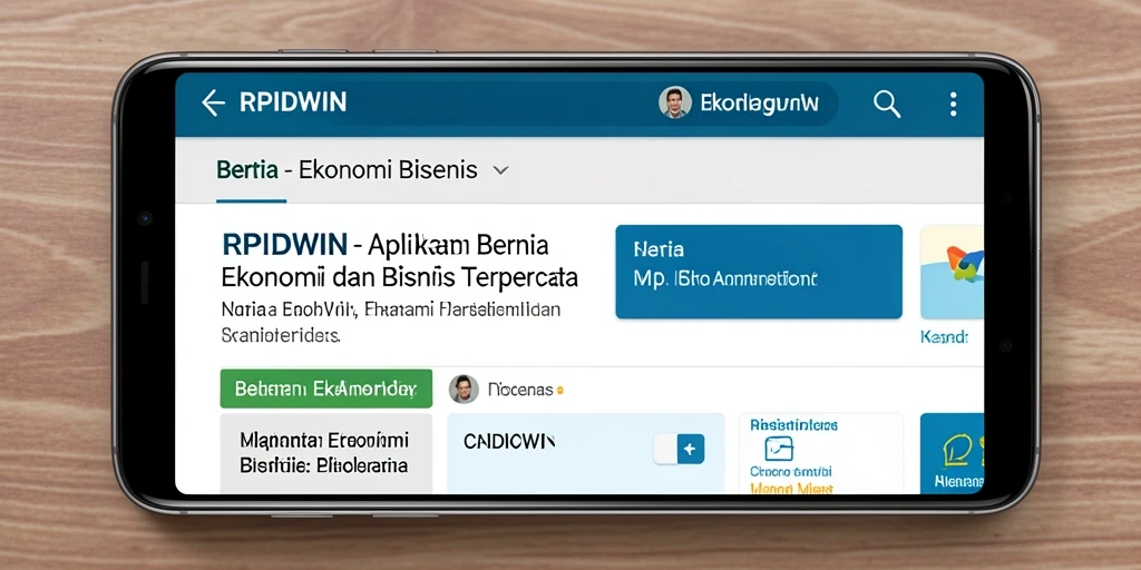 Antarmuka RPIDWIN menampilkan berita ekonomi dan bisnis dengan jelas.