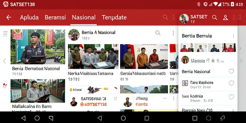 Screenshot antarmuka aplikasi berita nasional SATSET138 yang informatif.