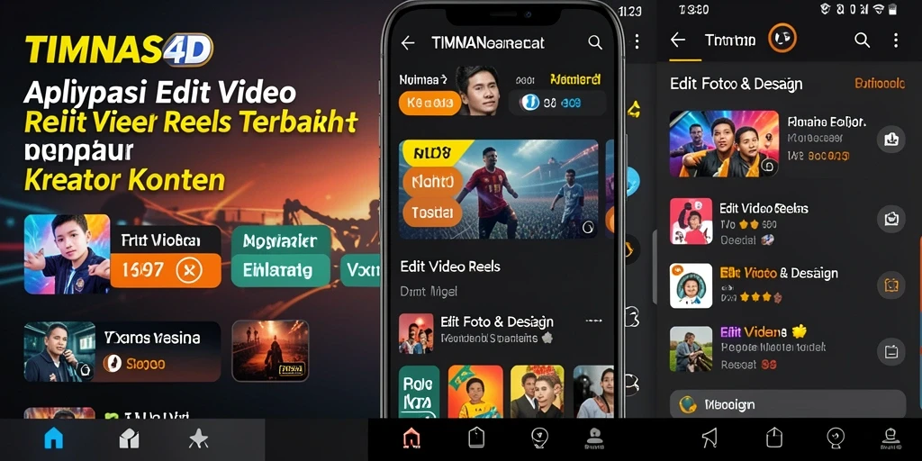 Antarmuka TIMNAS4D untuk editing video reels yang menarik.